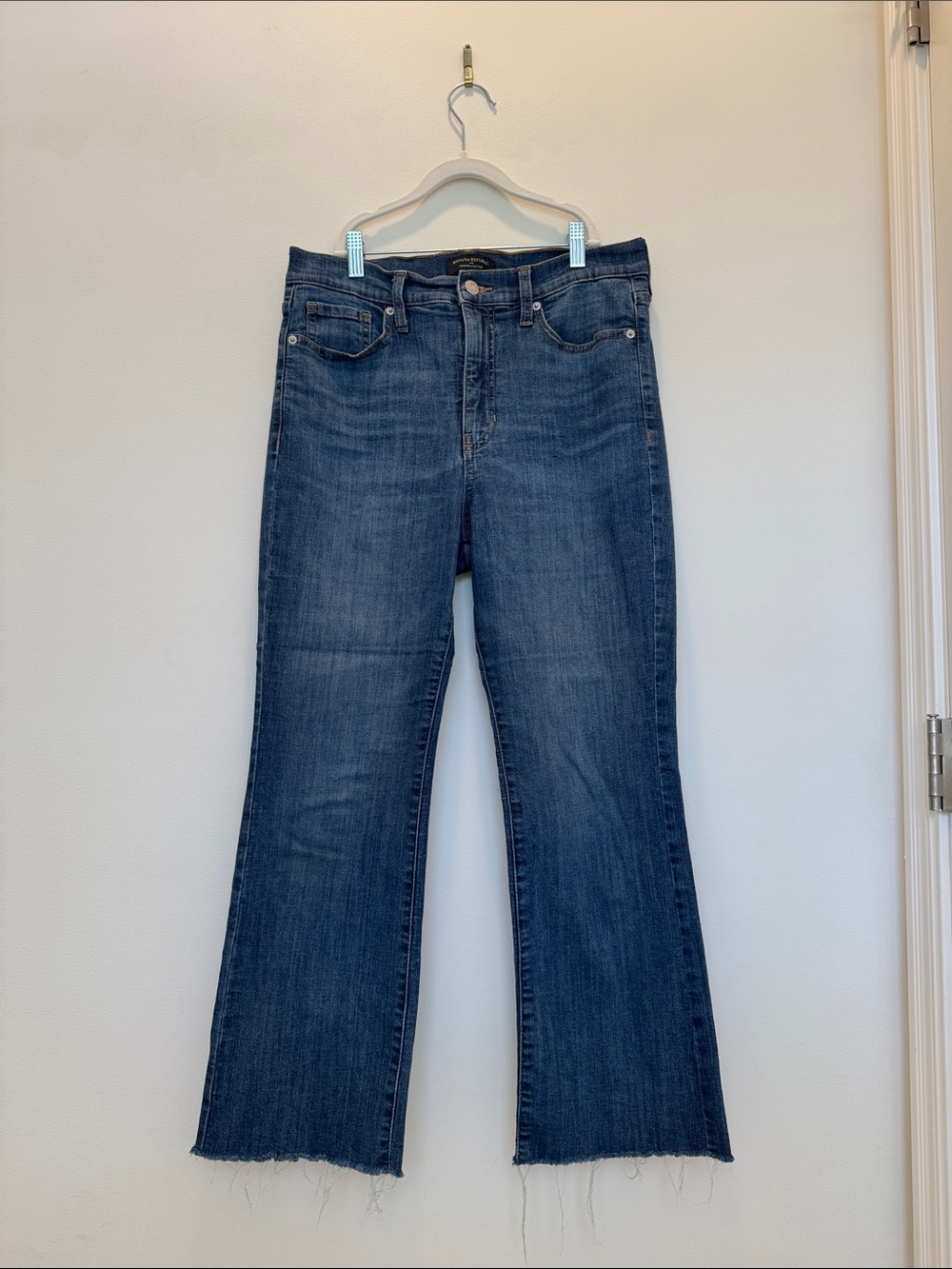 Banana Republic High-Rise Kick-Flare Cropped Jeans Raw Hem